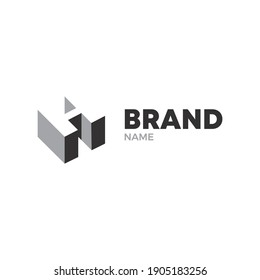 vector illustration of letter H 3d style, multipurpose logo design 