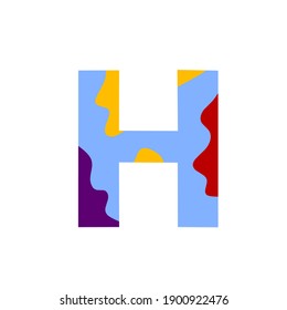 vector illustration of letter "H" with colorful custom model.