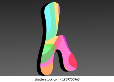 vector illustration of letter H colorful