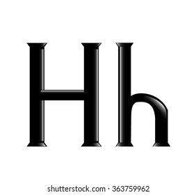 The vector illustration of the letter H isolated in the white background