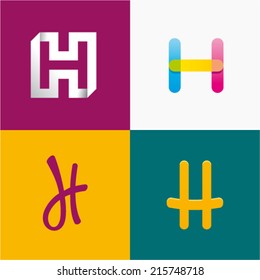 Vector illustration letter h set