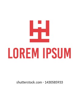 vector illustration letter h i t icon logo design
