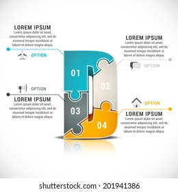 Vector illustration of letter infographic. 