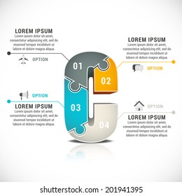 Vector illustration of letter infographic. 