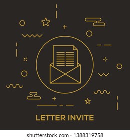 VECTOR ILLUSTRATION OF LETTER INVITE CONCEPT