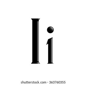 The vector illustration of the letter I isolated in the white background