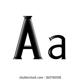 The vector illustration of the letter A isolated in the white background