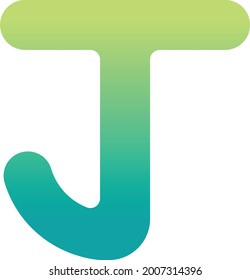 Ilustración vectorial de la letra J con relleno degradado. Compatible con EPS10