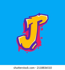 vector illustration of letter J graffiti character, great for merchandise design, such as clothes and more,