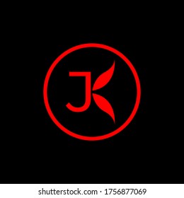 vector illustration of letter j and leaf shape
