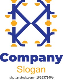 vector illustration of the letter K and K or double K logo suitable for use as a law firm logo
