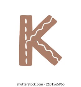 Vector Illustration of letter K. Flat icon