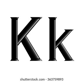 The vector illustration of the letter K isolated in the white background