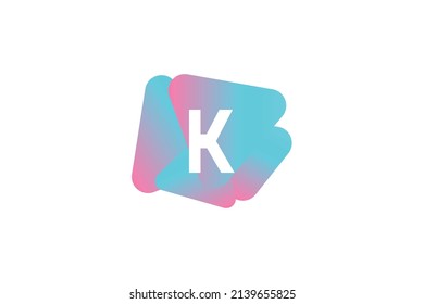 vector illustration of letter k logo with fluid frame and gradient color