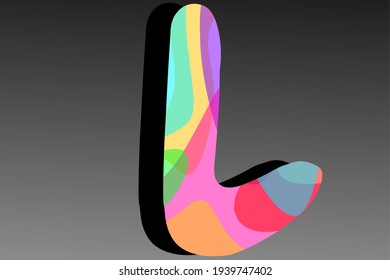 vector illustration of letter L colorful