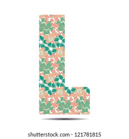vector illustration letter L in flowers