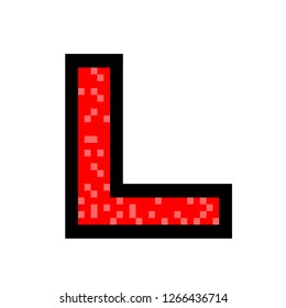 vector illustration and Letter l pixel art style