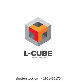 vector illustration of letter L and Y 3d style and cube shape, multipurpose logo design 