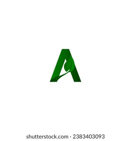 vector illustration of letter A and leaf for icon,symbol or logo. initial letter A logo