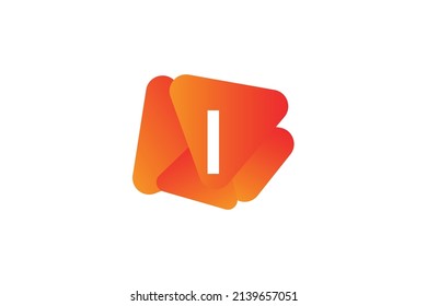 vector illustration of letter I logo with fluid frame and gradient color