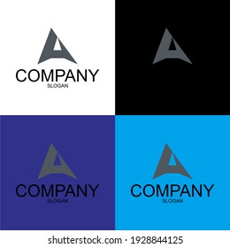 ・	Ilustración vectorial. Logo de la carta A moderno. Plantilla de diseño de iconos planos y vectores. La letra geométrica Tipo de logotipo A para marca o empresa con texto.