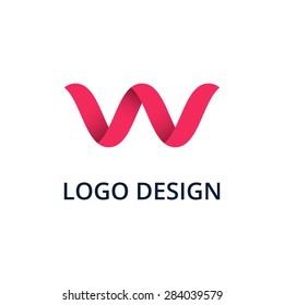 Vector illustration letter logo w.