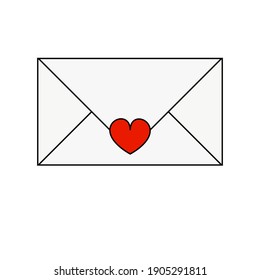 
Vector illustration of a letter with a love sticker for the valentine icon. Simple flat vector design