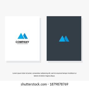 Ilustración vectorial. Logo de letra m moderna, icono plano y plantilla de diseño vectorial. La letra geométrica m lootipo para marca o empresa con texto.
