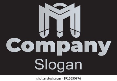 Ilustración vectorial de la letra M plantilla de logotipo