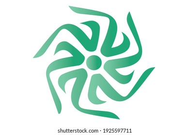 Ilustración vectorial de la letra m plantilla del logotipo en alfabeto árabe retorcido para parecerse a una forma de flor. 6000x4000 píxeles perfectos.