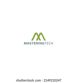 Vector illustration letter m logo in green