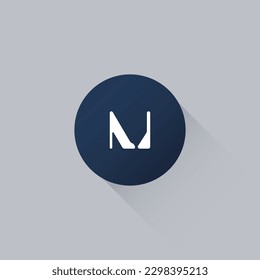 Vector illustration of  Letter M  in modern flat design. Shoes Logo.