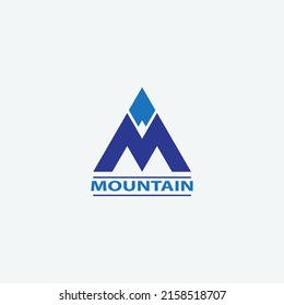 ilustración vectorial de la letra M y montaña para icono, símbolo o logotipo. logotipo plano de letra M