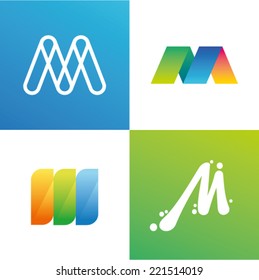 Vector illustration letter m set