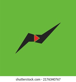 Vector illustration of the letter N logo design, and a green background
