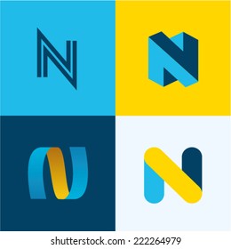 Vector illustration letter n set