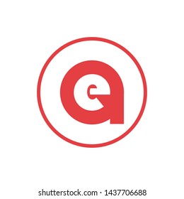 vector illustration letter a negative space letter e icon logo design