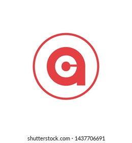 vector illustration letter a negative space letter c icon logo design