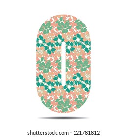 vector illustration letter O in flowers