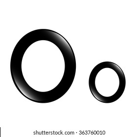 The vector illustration of the letter O isolated in the white background