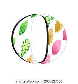 A vector illustration of the letter O with a leaf pattern in september, perfect for educational books, t-shirts, and for other business purposes.