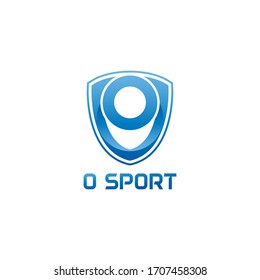 vector illustration letter o with shield sport logo modern design