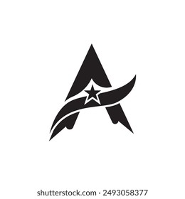 Vector Illustration of Letter A on White Background
