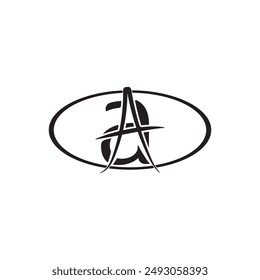 Vector Illustration of Letter A on White Background