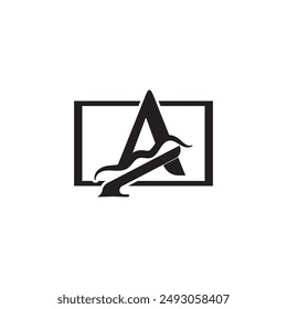 Vector Illustration of Letter A on White Background