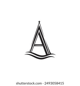 Vector Illustration of Letter A on White Background