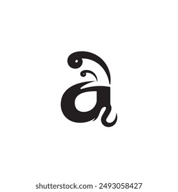 Vector Illustration of Letter A on White Background