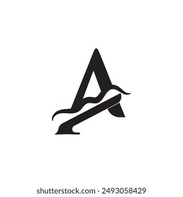 Vector Illustration of Letter A on White Background