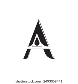 Vector Illustration of Letter A on White Background