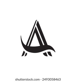 Vector Illustration of Letter A on White Background